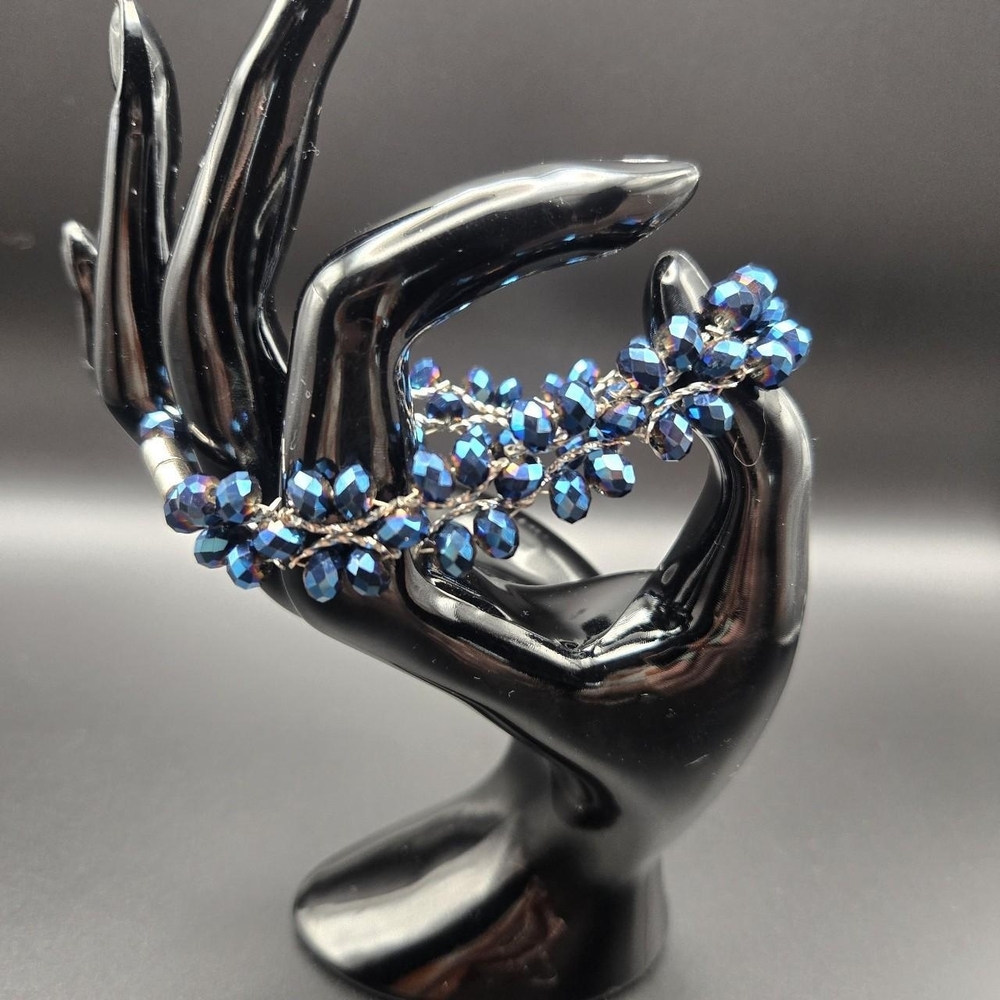Hand Woven Blue Crystal Bracelet